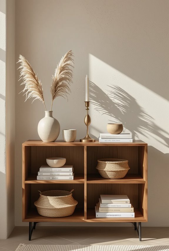 curated eclectic open shelving
