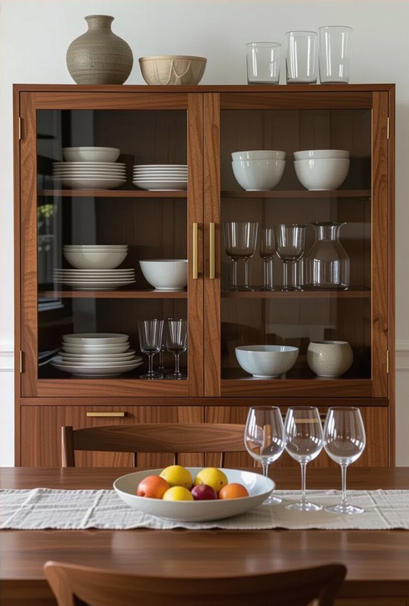 curated glass front buffet display