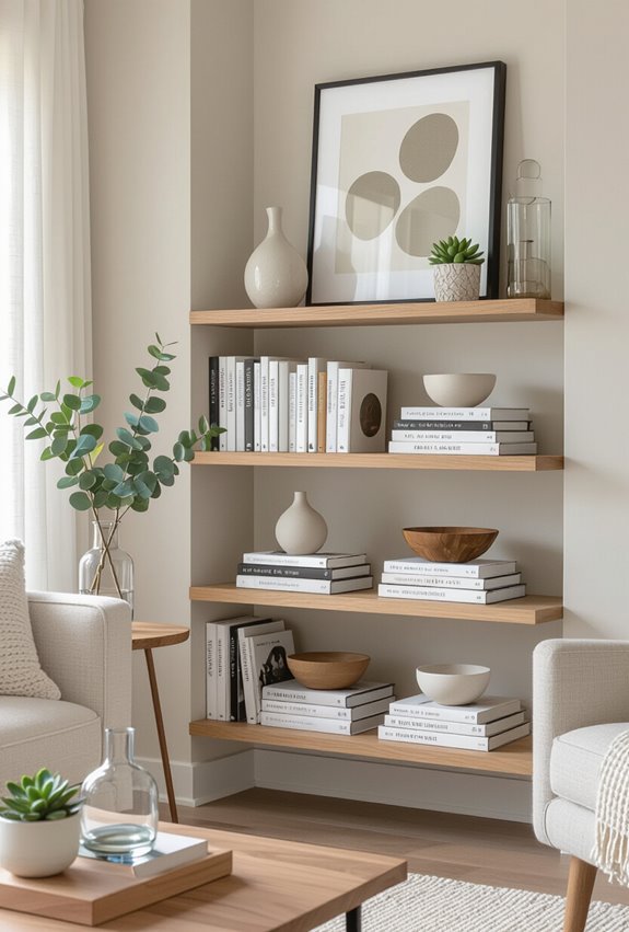 curated layered books and objects
