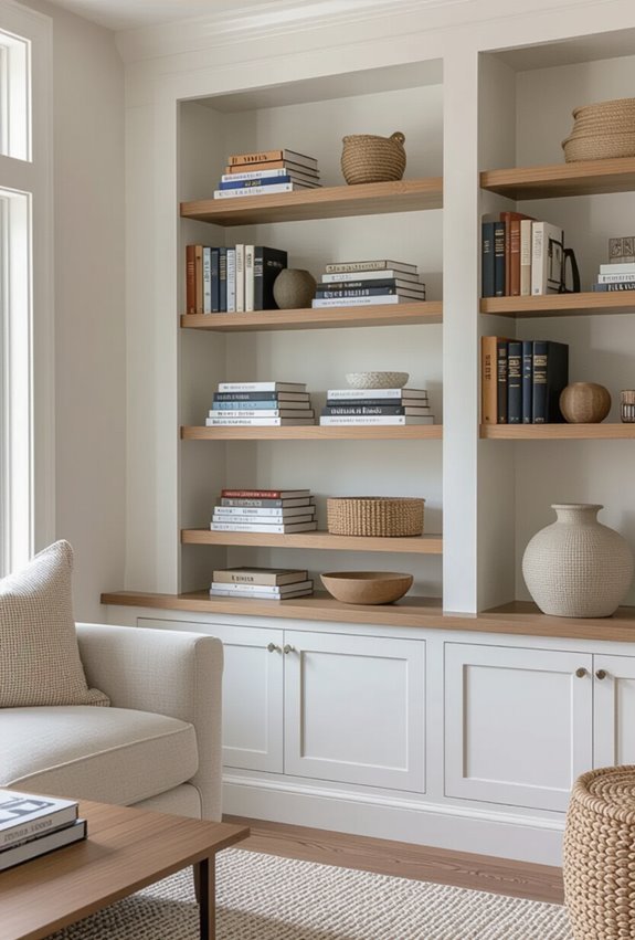 curated layered books and objects