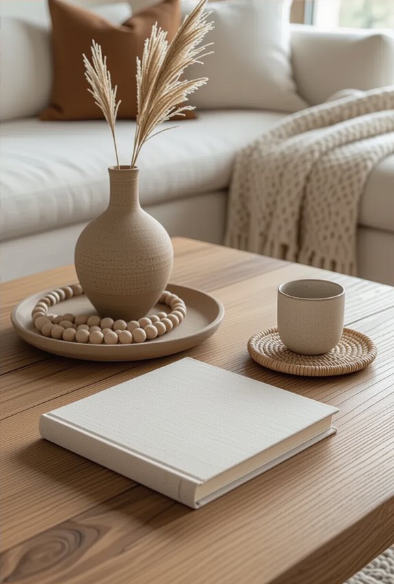 curated minimal boho coffee table