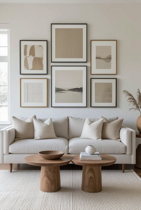 curated mixed frame gallery wall