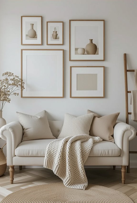 curated mixed frame gallery wall