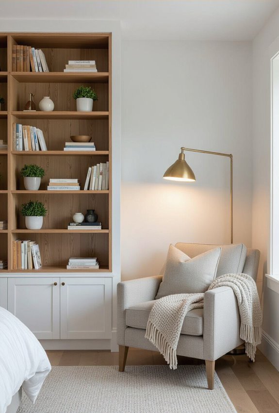 curated open bookshelf display