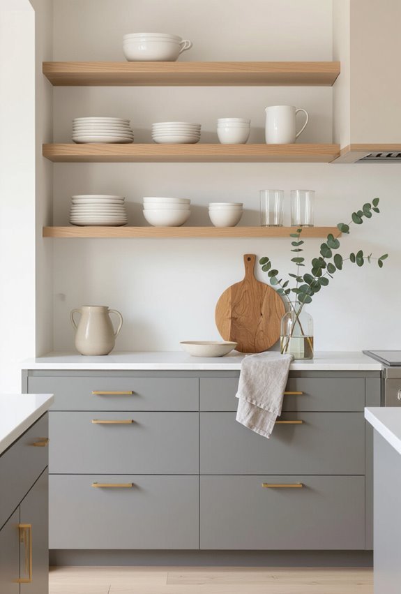 curated open shelving airy displays