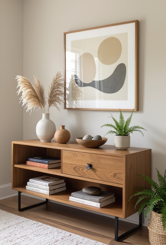 curated open shelving display