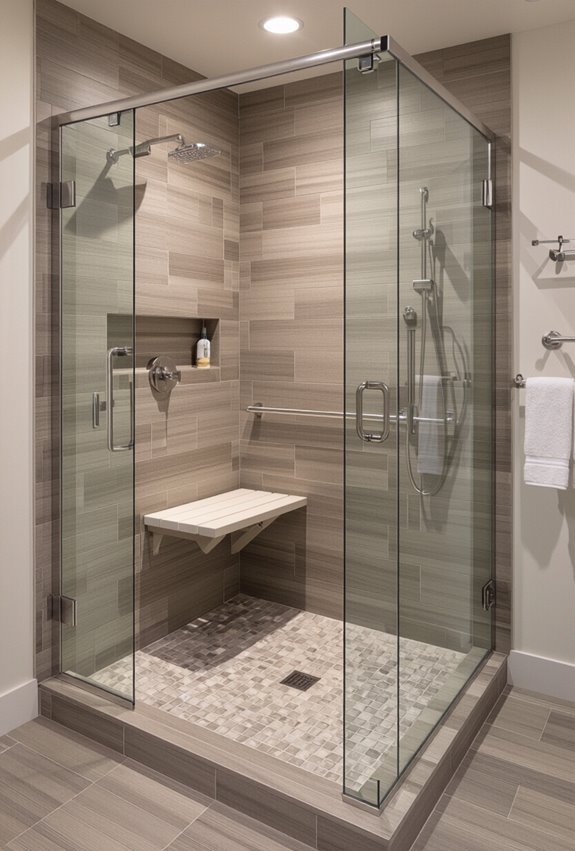 curbless accessible roll in shower