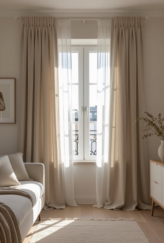 curtains extend beyond windows