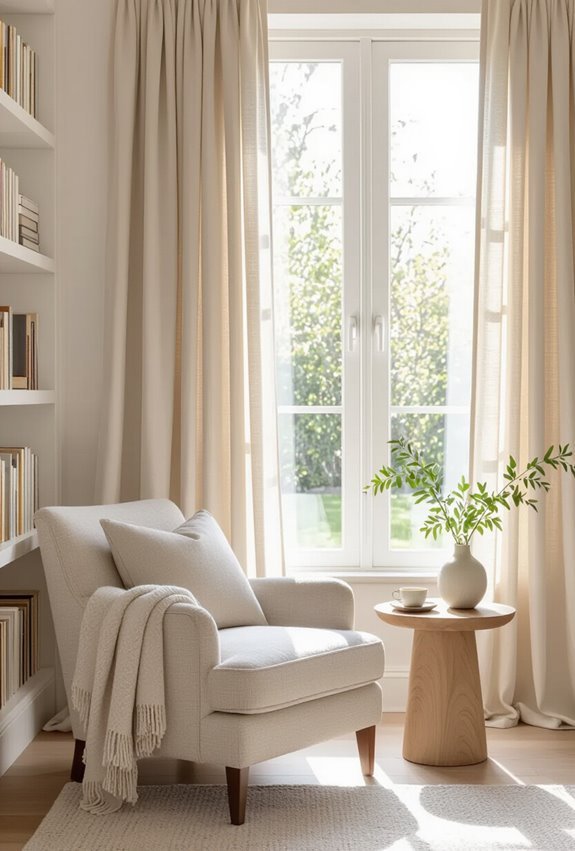 curtains frame cozy insulated reading space