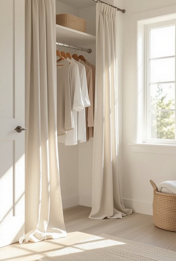 curtains replace doors for savings