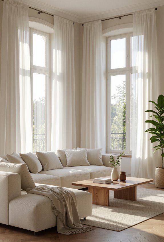 curtains soften l shaped windows