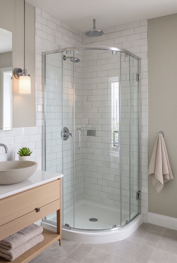 curved corner shower solution