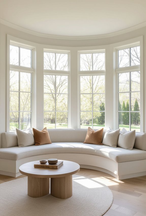 curved cozy built in window seats