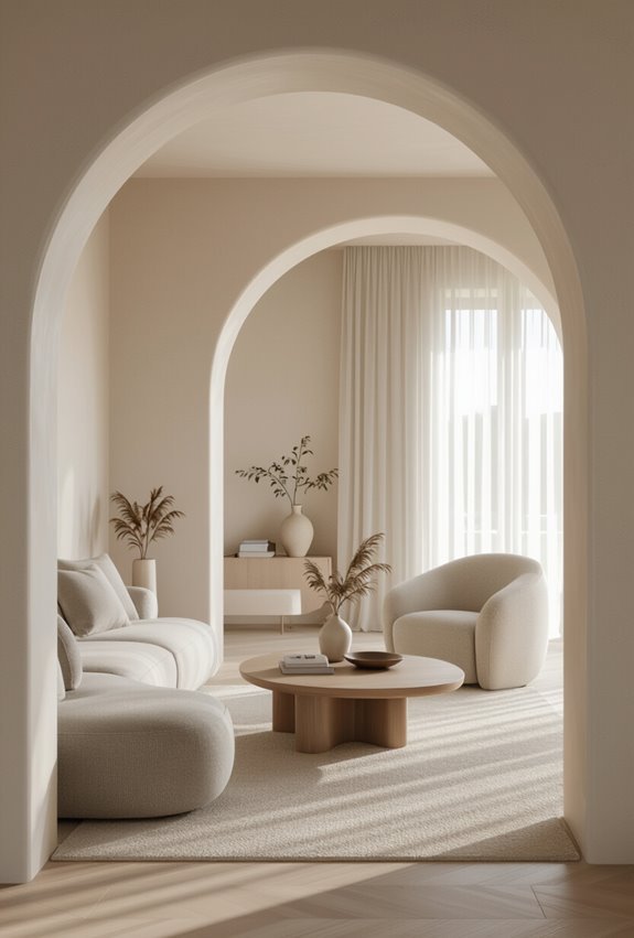 curved doorways soften transitions