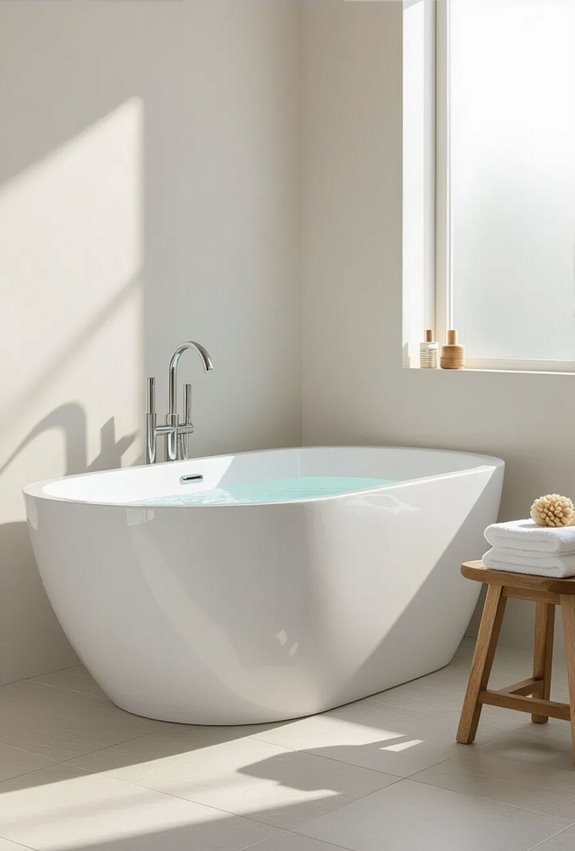 curved front space saving bathtub