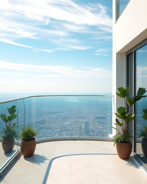 curved glass railings elegance