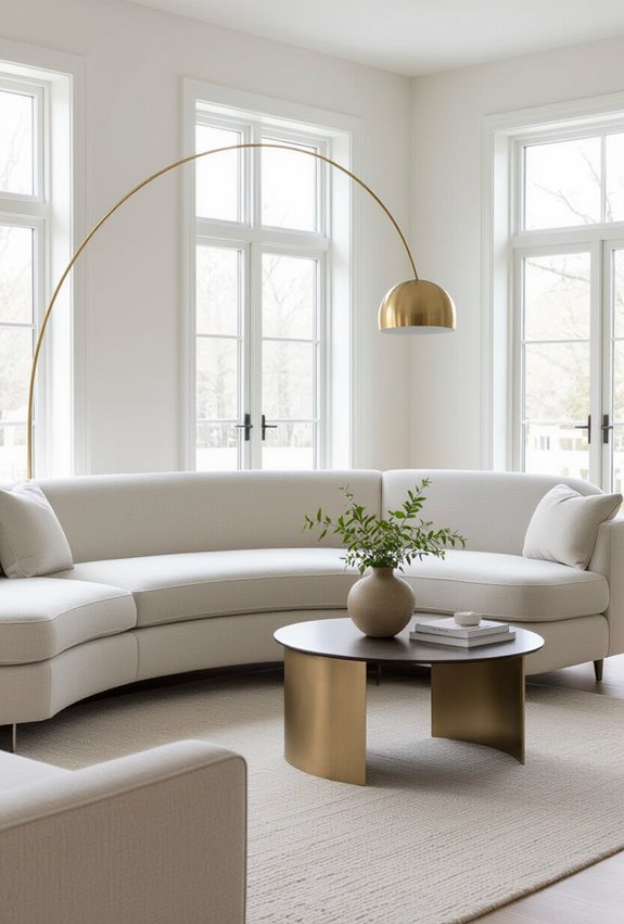 curved metallic accents elevate
