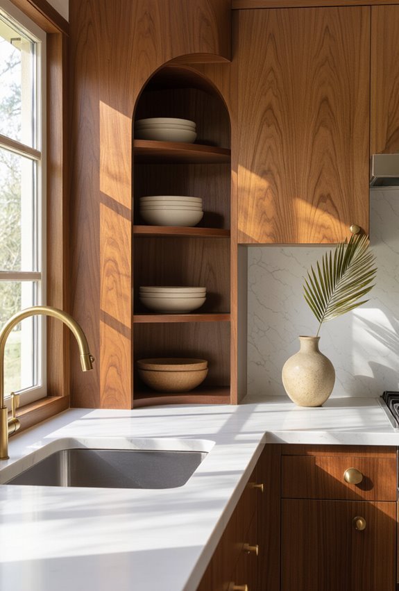 curved mid century kitchen storage