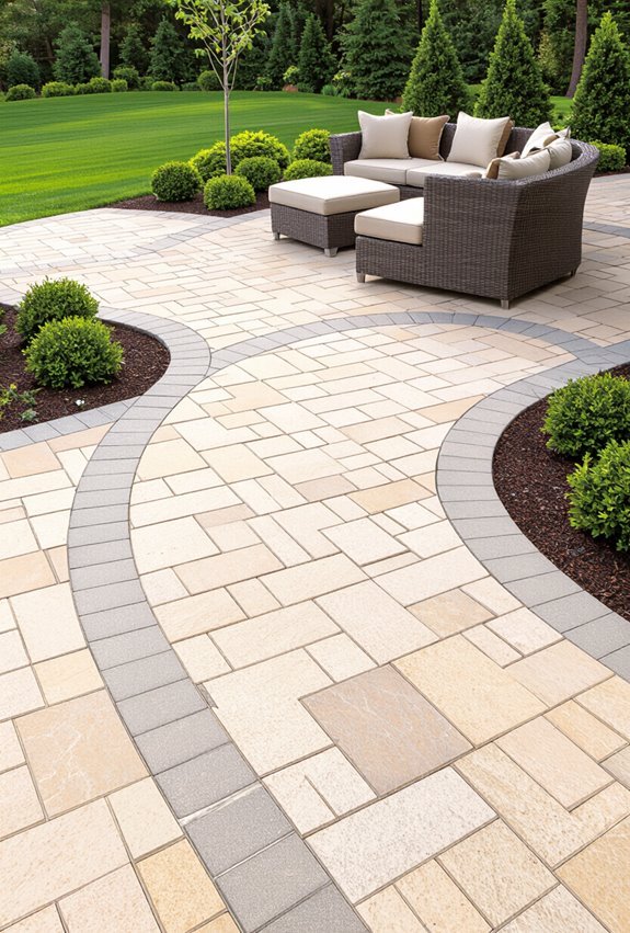 curved patios soften hardscape lines