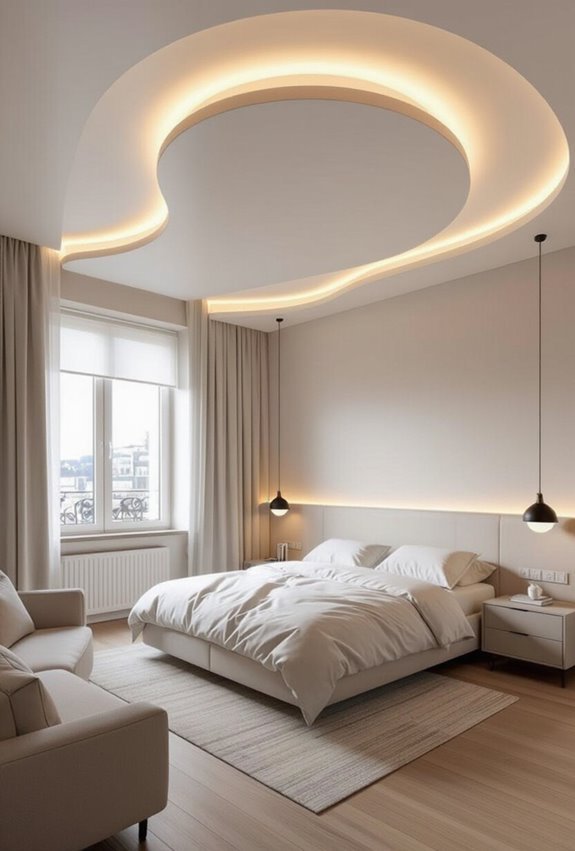 curved pop softened bedroom corners