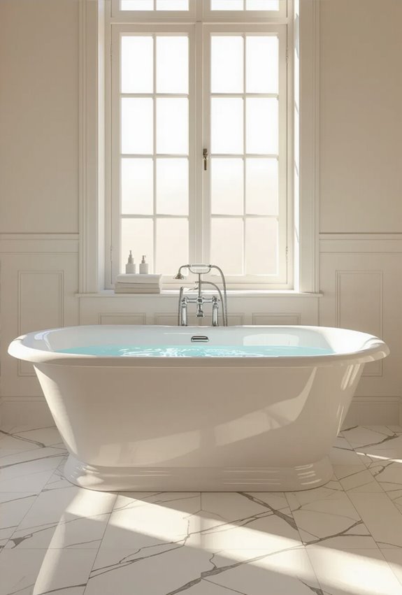 curved rolled edge ergonomic bathtub