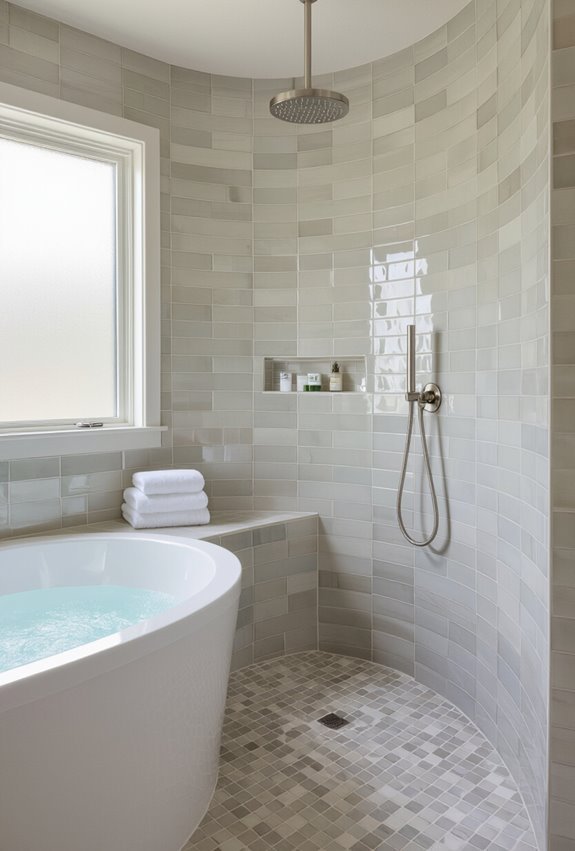 curved tiled wall sculptural movement