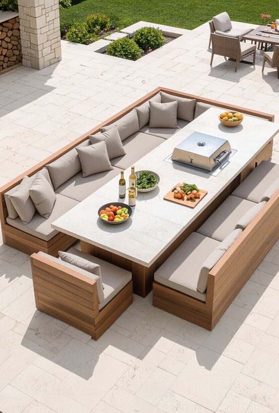 cushioned modular banquette seating