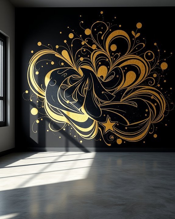 custom black and gold graffiti