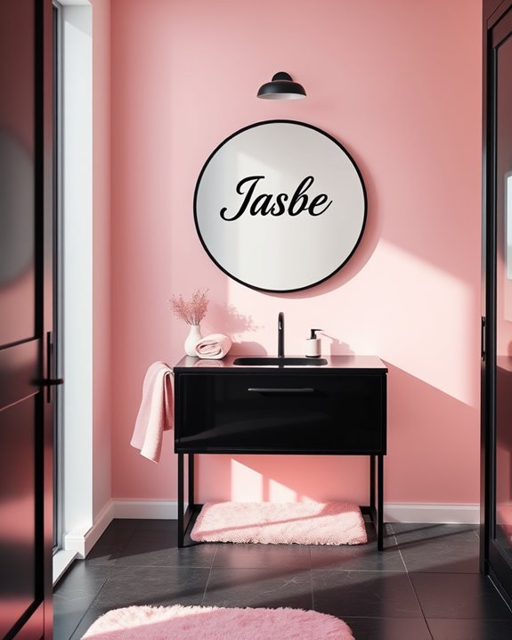 custom black and pink nameplates