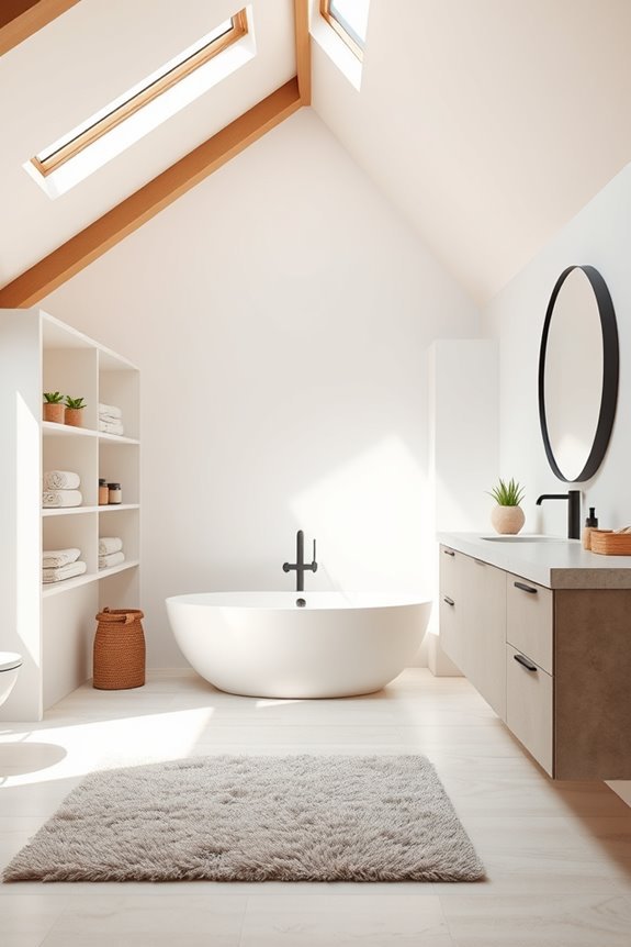 custom built in bathroom shelving