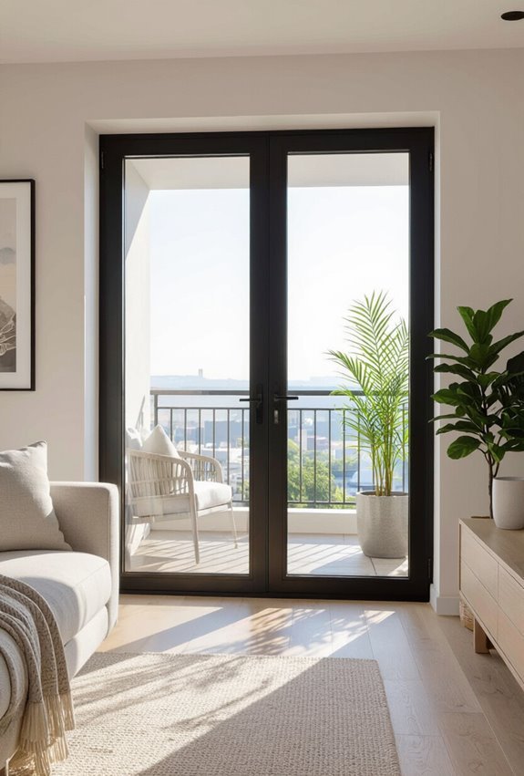 custom colored durable balcony doors