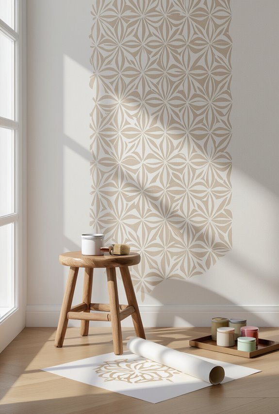 custom layered stencil accentwall