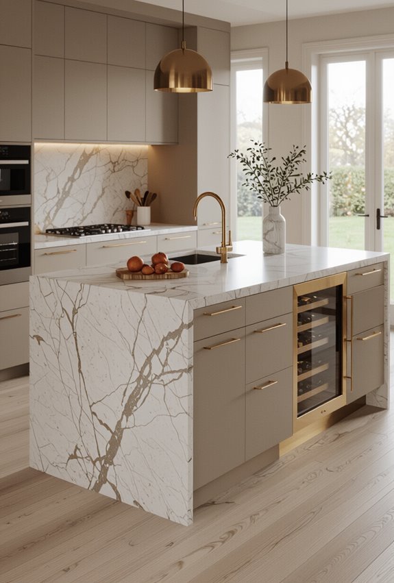 custom marble inlaid luxury island