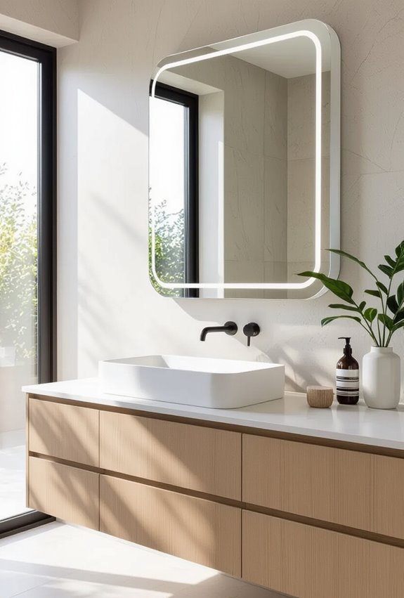 custom mirrors for unique vanities
