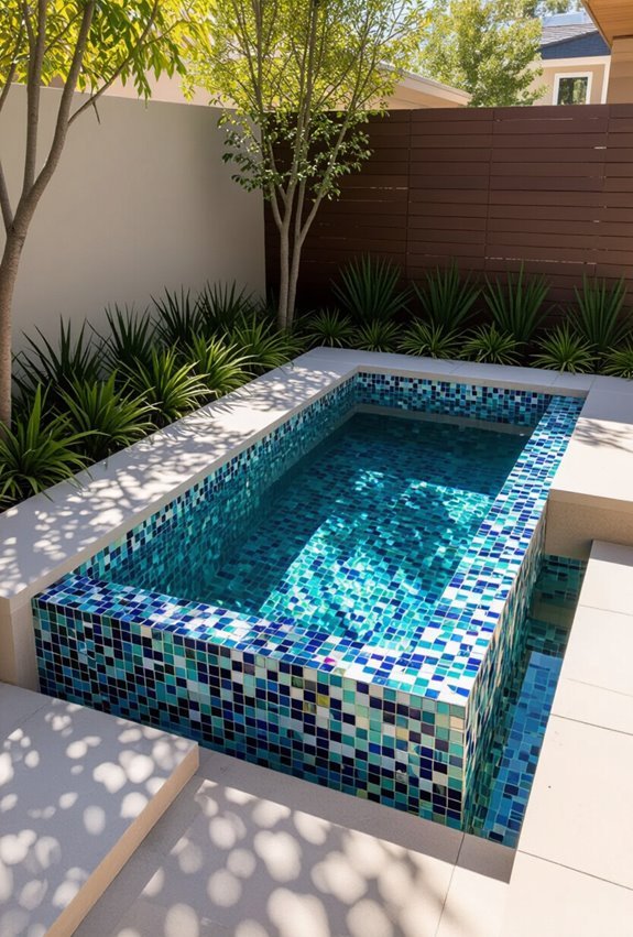 custom mosaic plunge pool tiles