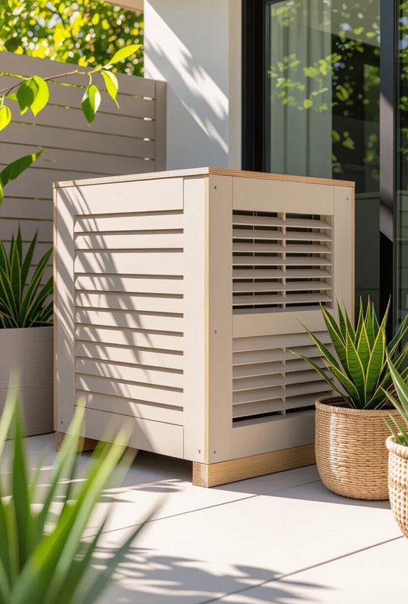 custom painted plywood ac cover