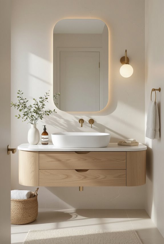 custom shaped mirrors for vanities