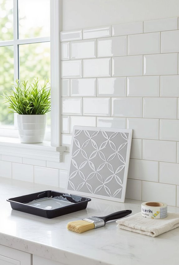 custom stenciled backsplash patterns