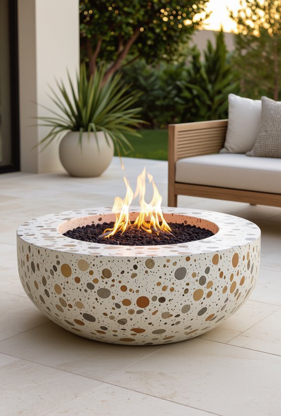 custom terrazzo sculptural firepit