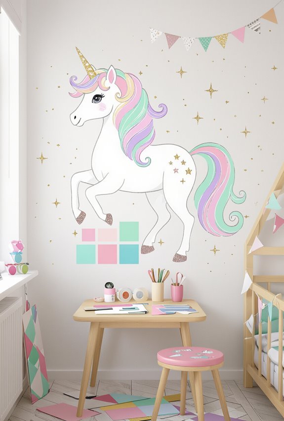 customizable hand painted removable unicorns