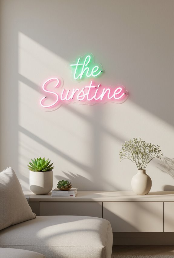 customized vibrant neon typography