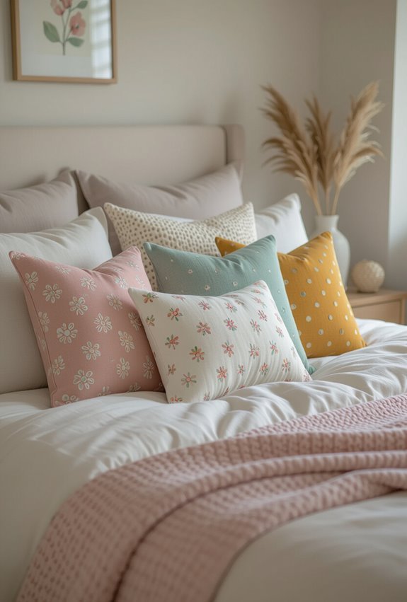 cute pastel kawaii throw pillows