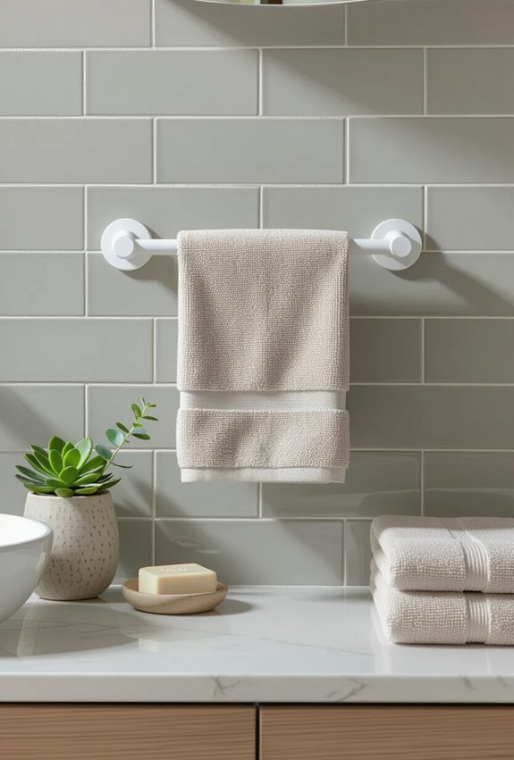 damage free adhesive towel storage