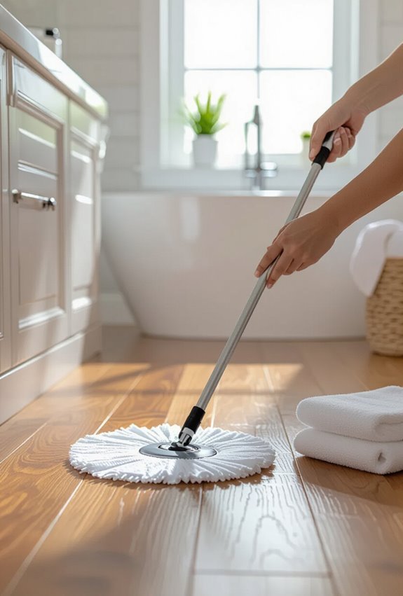 damp microfiber mop dry