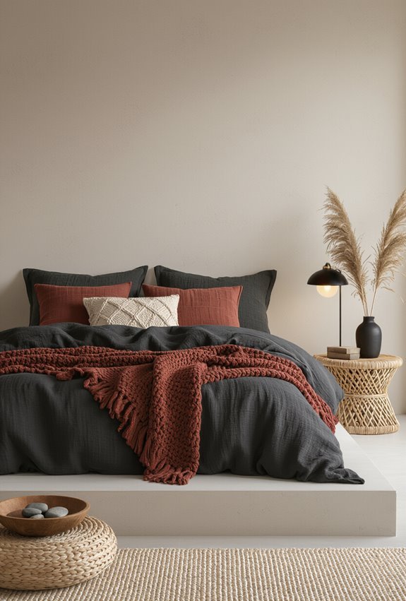 dark boho thrifted textured accents