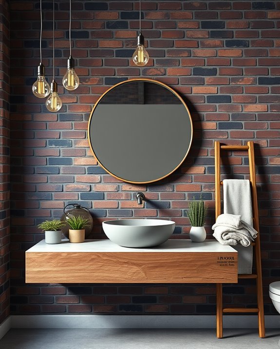 dark brick modern lighting