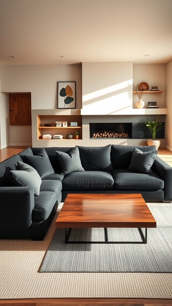 dark couches in harmony