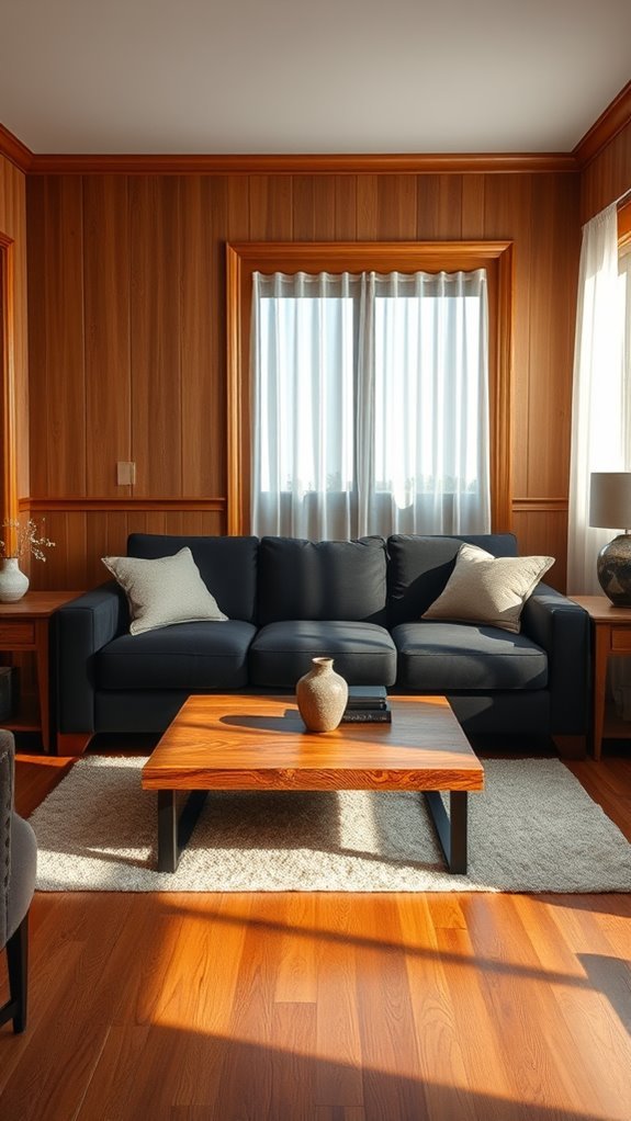 dark couches wood harmony