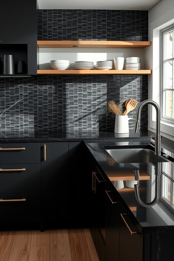 dark countertops enhance sophistication