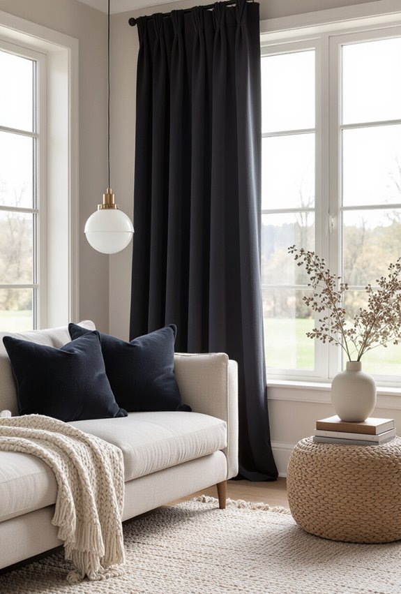 dark curtains for moodlighting